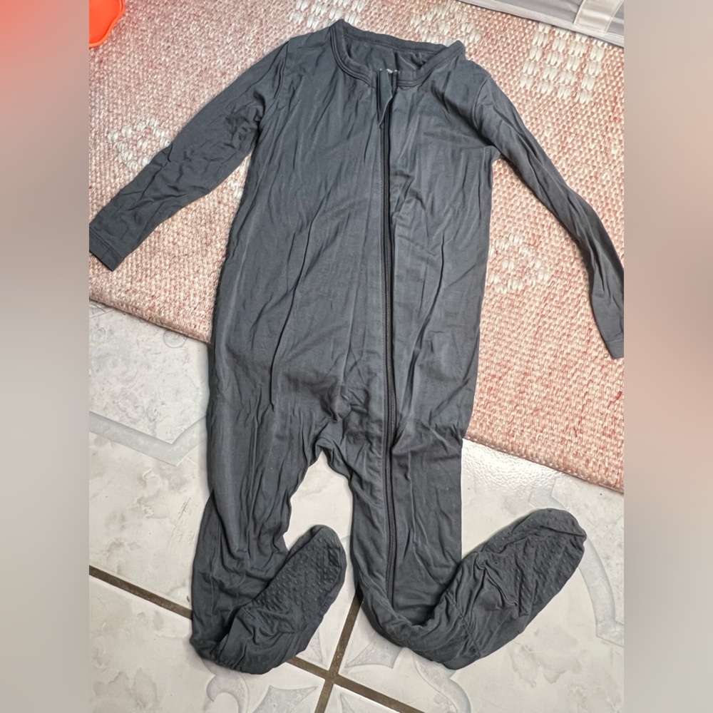 Gray bamboo Full-Body Pajama Suit